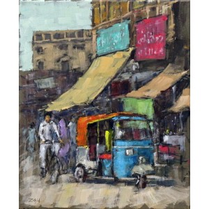 Zahid Saleem, 13 x16 Inch, Acrylic on Canvas, Cityscape Painting, AC-ZS-029
